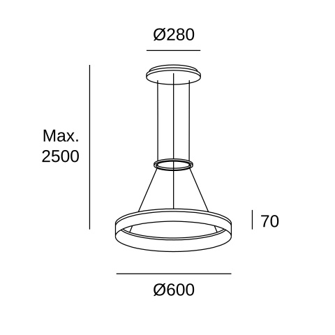 Подвесной светильник LEDS C4 Circ Round, 00-0001-BW-M3, белый, 3000 K, 31 Вт