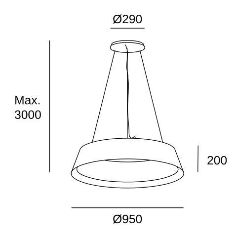 Подвесной светильник LEDS C4 Ringofire, 00-0054-05-BW, черный, 3000 K, 35 Вт