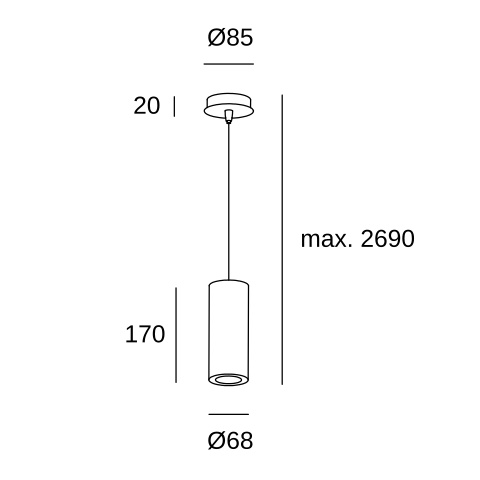 Подвесной светильник LEDS C4 Pipe, 00-0073-DL-DL, золотой, 8 Вт
