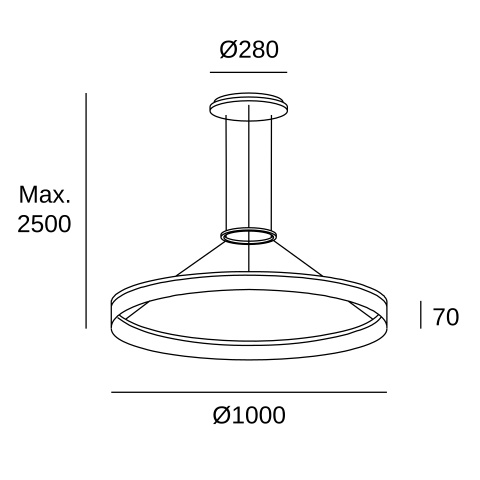 Подвесной светильник LEDS C4 Circ Round, 00-3642-BW-M3, белый, 3000 K, 49.3 Вт