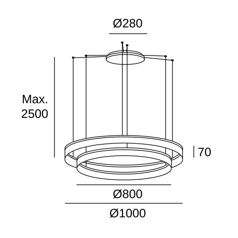 Подвесной светильник LEDS C4 Circ +, 00-3648-BW-M3, белый, 3000 K, 72 Вт