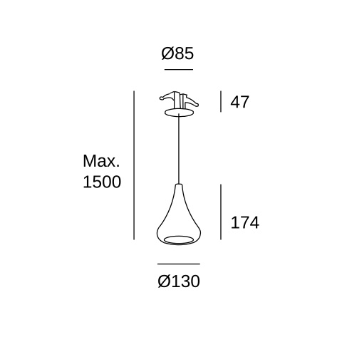 Подвесной светильник LEDS C4 Cherry A, 00-5995-34-34, серый, 3000 K, 10.2 Вт