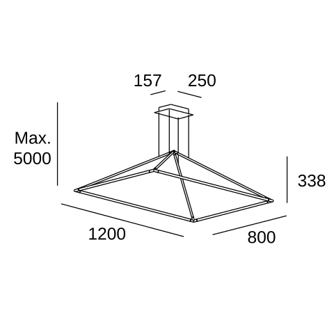 Подвесной светильник LEDS C4 Tubs, 00-6000-05-M1, черный, 3000 K, 53.5 Вт