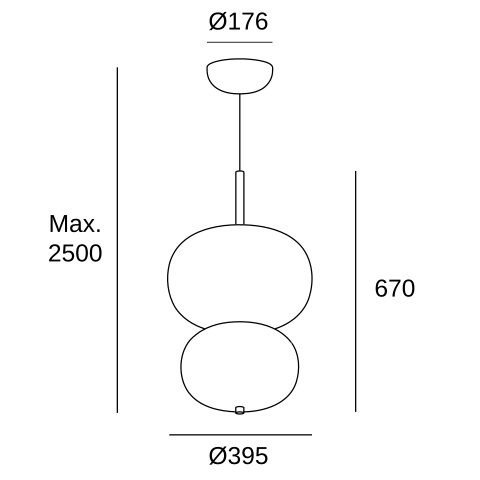 Подвесной светильник LEDS C4 Ilargi Doble Lamp, 00-6013-93-F9, Light дерево, 2700 K, 39.6 Вт