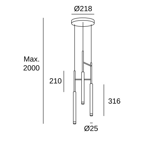 Подвесной светильник LEDS C4 Candle Triplex, 00-6021-27-27, латунь, 2700 K, 11.5 Вт