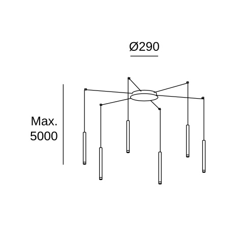 Подвесной светильник LEDS C4 Candle 6 Bodies, 00-6663-14-60, белый, 2700 K, 22.9 Вт