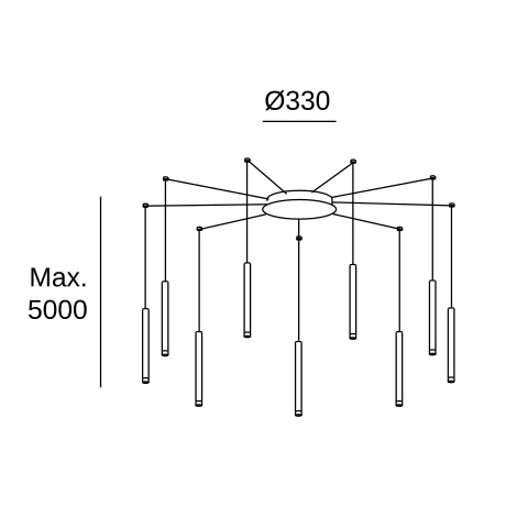 Подвесной светильник LEDS C4 Candle 9 Bodies, 00-6665-14-60, белый, 2700 K, 33.2 Вт