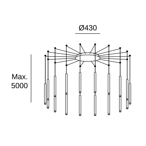 Подвесной светильник LEDS C4 Candle 18 Bodies, 00-6666-14-60, белый, 2700 K, 60.2 Вт