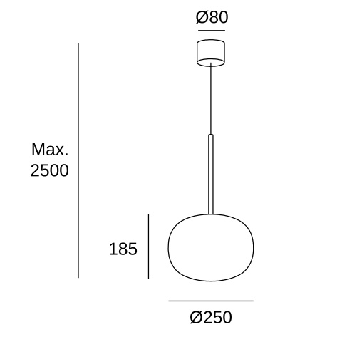Подвесной светильник LEDS C4 Alive Single with glass difusor, 00-6671-21-F1, хром, 2700 K, 8.5 Вт