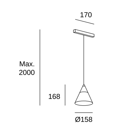 Подвесной трековый светильник LEDS C4 Veneto, 00-7593-05-DO, черный, 2700 K, 5 Вт