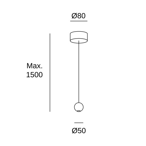 Подвесной светильник LEDS C4 Punto Single Surface, 00-7898-14-14, белый, 3000 K, 6.5 Вт