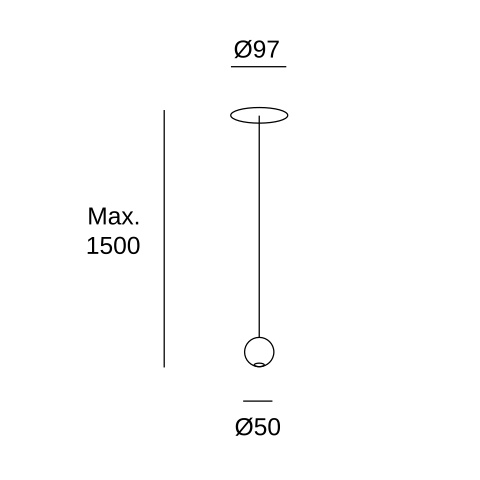 Подвесной потолочный светильник LEDS C4 Punto Single, 00-7901-05-05, черный, 3000 K, 6.5 Вт