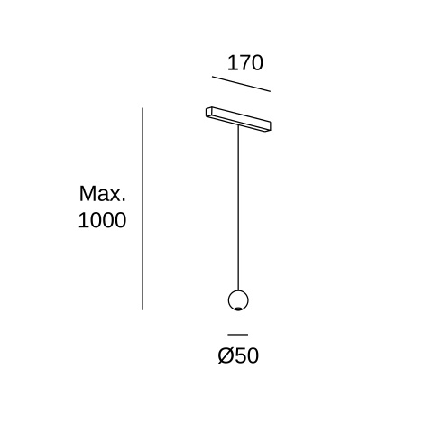 Подвесной светильник LEDS C4 Punto, 00-7906-05-00, черный, 3000 K, 5 Вт