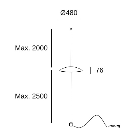 Торшер LEDS C4 Noway Single Screen Counterweight, 00-7980-DN-DN, матовый золотой, 3000 K, 18 Вт