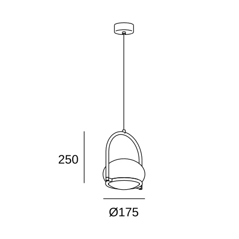 Подвесной светильник LEDS C4 Coco Single, 00-7984-ET-M1, Painted золотой, 9 Вт