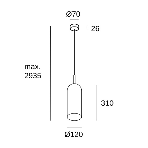 Подвесной светильник LEDS C4 Glam, 00-8107-DN-12, матовый золотой, 9 Вт