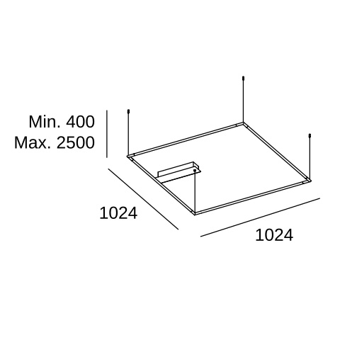 Подвесной светильник LEDS C4 Tubs Modular Horizontal Square, 00-8256-05-M1, черный, 3000 K, 101 Вт