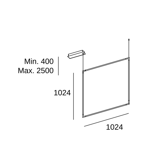 Подвесной светильник LEDS C4 Tubs Modular Vertical Square, 00-8266-05-M1, черный, 3000 K, 101 Вт