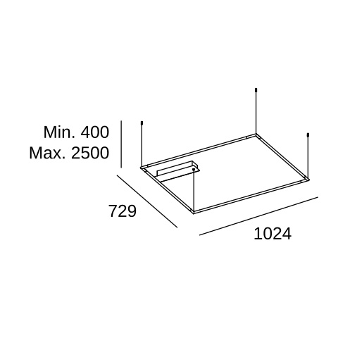 Подвесной светильник LEDS C4 Tubs Modular Horizontal Rectangular, 00-8295-05-M1, черный, 3000 K, 81 Вт
