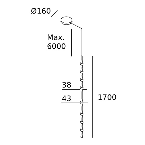 Подвесной светильник LEDS C4 Dew Vertical Surface, 00-8306-05-M1, черный, 2700 K, 21.1 Вт