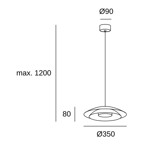Подвесной светильник LEDS C4 Noway Small, 00-8391-05-05, черный, SW 2700-3000-4000 K, 18.5 Вт