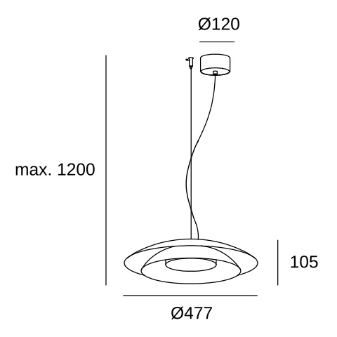 Подвесной светильник LEDS C4 Noway Big, 00-8396-05-05, черный, SW 2700-3000-4000 K, 24.5 Вт