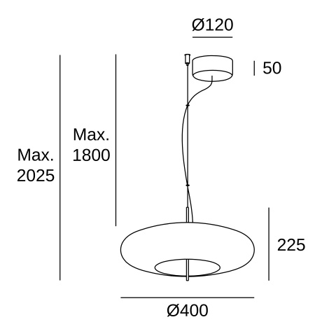 Подвесной светильник LEDS C4 Plat Surface, 00-8404-05-12, черный, SW 2700-3000-4000 K, 13 Вт