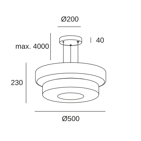 Подвесной светильник LEDS C4 Strata 2 Bodies, 00-8444-05-15, черный, 33 Вт