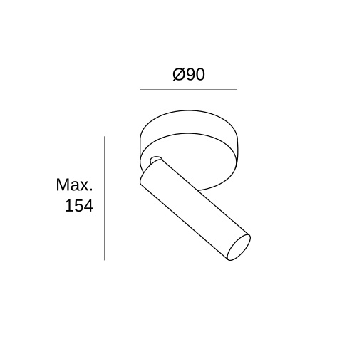 Настенный прожектор LEDS C4 Stylus, 05-5478-05-05, черный, 3000 K, 9.7 Вт