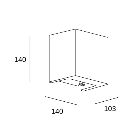 Настенный встраиваемый светильник LEDS C4 Prime Square, 05-5956-BW-BW, белый, 3000 K, 40 Вт