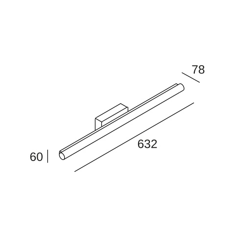 Настенный светильник LEDS C4 Toilet Slim, 05-6396-21-M1, хром, 3000 K, 25 Вт