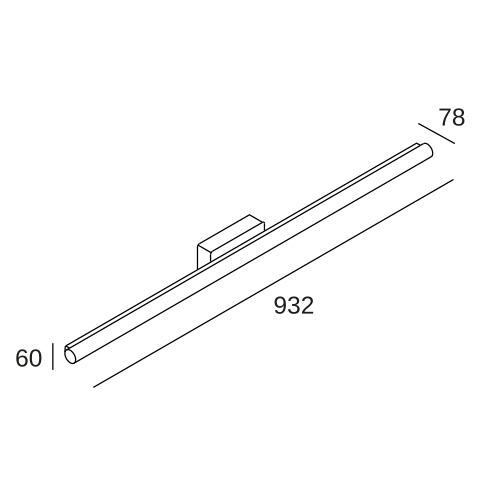 Настенный светильник LEDS C4 Toilet Slim, 05-6397-21-M1, хром, 3000 K, 32.7 Вт