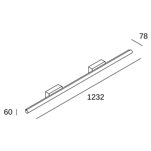 Настенный светильник LEDS C4 Toilet Slim, 05-6398-21-M1, хром, 3000 K, 43.6 Вт