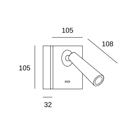 Настенная лампа LEDS C4 Gamma Mix Match Square, 05-6420-DN-DN, матовый золотой, 2700 K, 3.1 Вт