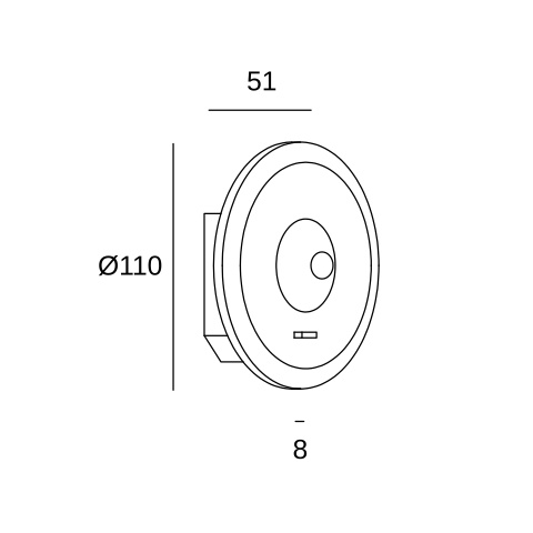 Настенная лампа LEDS C4 Radar, 05-6488-60-60, черный, 3000 K, 4.4 Вт