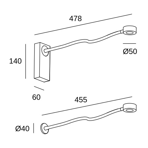 Настенный светильник LEDS C4 Link Surface, 05-7366-14-14, белый, 2700 K, 4 Вт