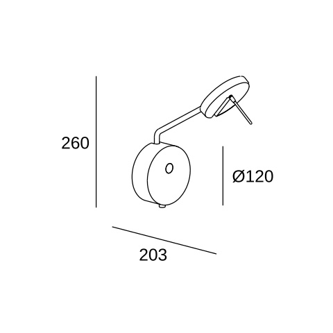 Настенная лампа LEDS C4 Invisible Reader Short, 05-7382-05-05, черный, 2700 K, 11.2 Вт