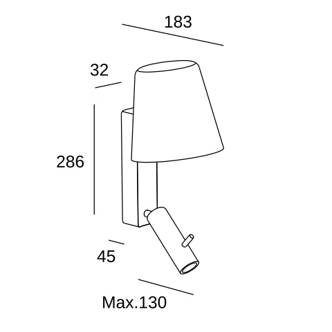 Настенный светильник LEDS C4 Read Me, 05-7587-14-M3, белый, 3000 K, 6.5 Вт