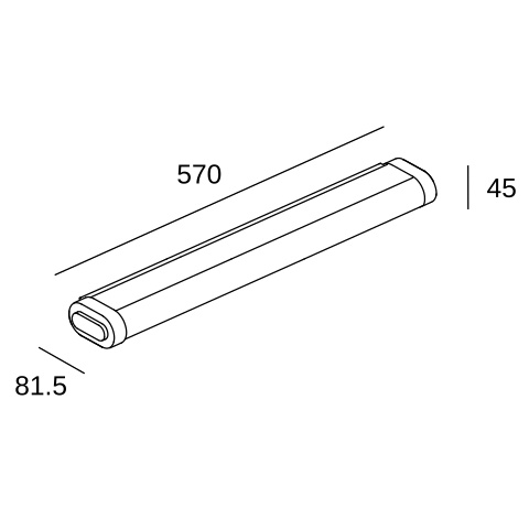 Настенный линейный светильник LEDS C4 Toi Medium, 05-7833-21-M1, хром, 3000 K, 15.3 Вт