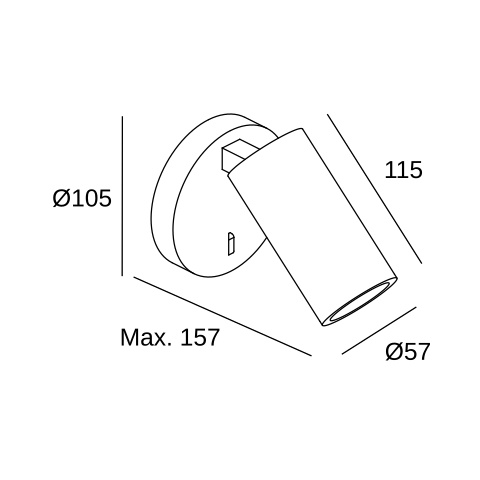 Настенный спот LEDS C4 Simply, 05-7982-05-05, черный, 8 Вт