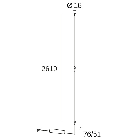 Настенный модульный светильник LEDS C4 Tubs Modular Lineal Double, 05-8252-05-M1, черный, 3000 K, 68 Вт