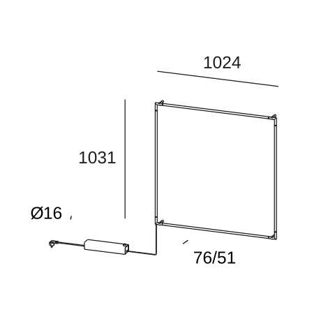 Настенный модульный светильник LEDS C4 Tubs Modular Square, 05-8256-05-M1, черный, 3000 K, 100 Вт