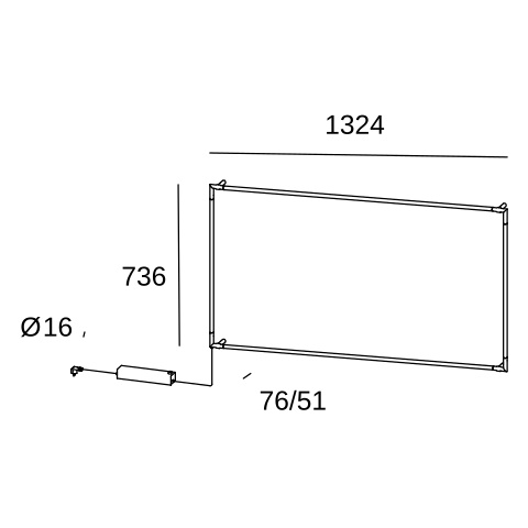 Настенный модульный светильник LEDS C4 Tubs Modular Rectangular, 05-8260-05-M1, черный, 3000 K, 101 Вт