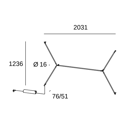 Настенный модульный светильник LEDS C4 Tubs Modular Molecular, 05-8286-05-M1, черный, 3000 K, 100 Вт