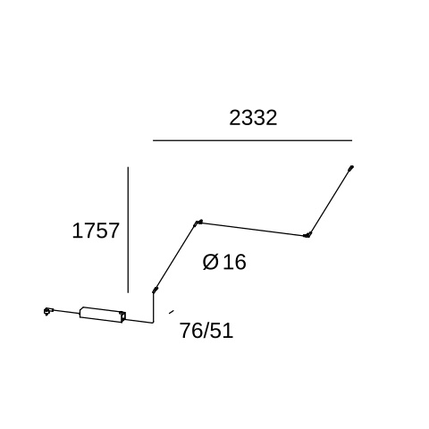 Настенный модульный светильник LEDS C4 Tubs Modular Zigzag Double Simple, 05-8287-05-M1, черный, 3000 K, 83 Вт