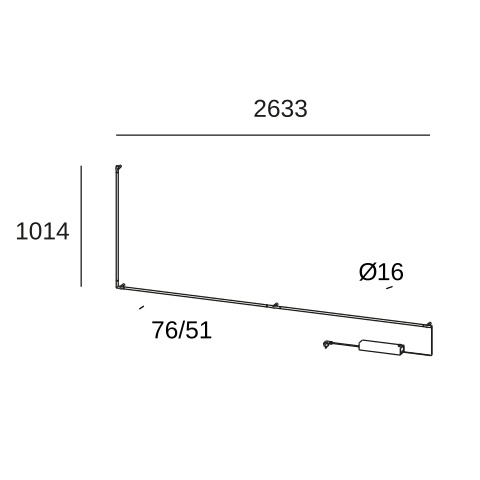 Настенный модульный светильник LEDS C4 Tubs Modular Lineal 90º Double Simple, 05-8288-05-M1, черный, 3000 K, 92 Вт