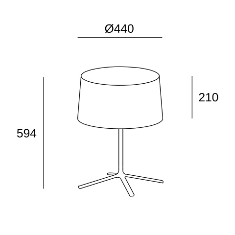 Настольная лампа LEDS C4 Hall, 10-1940-BW-T007, 45 Вт