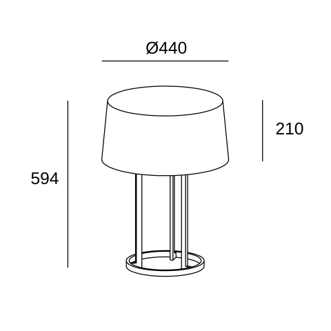 Настольная лампа LEDS C4 Premium, 10-5076-06-H13W, 45 Вт