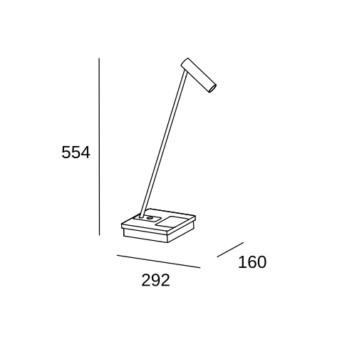 Настольная лампа LEDS C4 E-lamp Wireless, 10-7607-14-DO, белый, 2700 K, 3.2 Вт