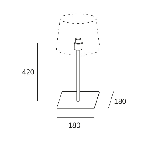 Настольная лампа LEDS C4 Metrica Square, 10-8350-05-82, черный, 15 Вт